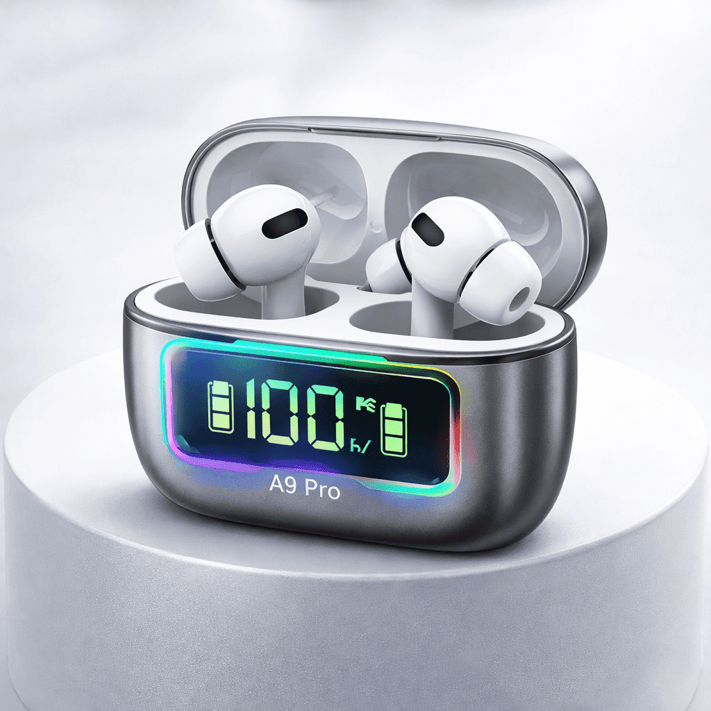 A9 Pro Display Wireless Earbuds | LED Digital Screen | Bluetooth 5.1 | Hi-Fi Stereo Sound | Super Bass