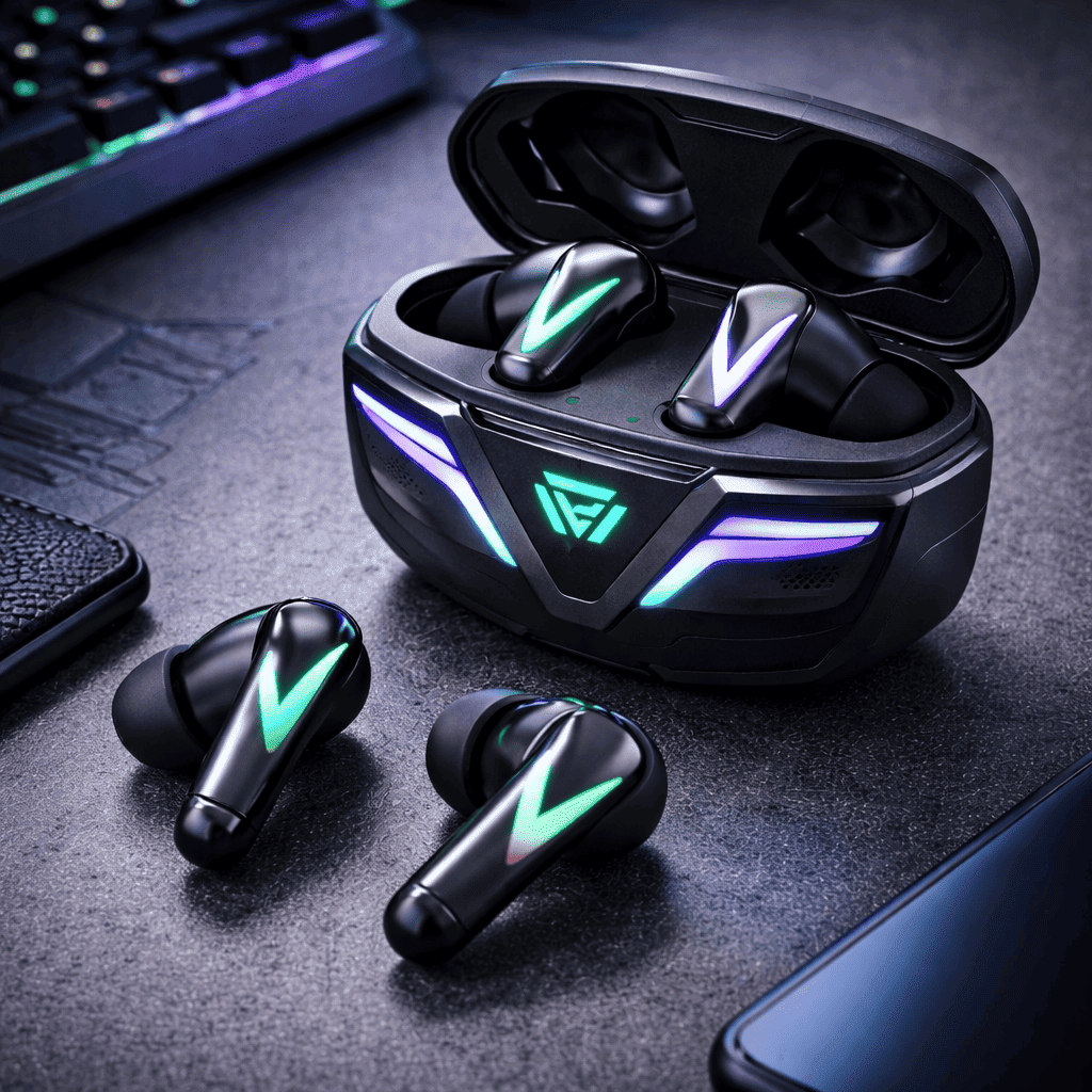 RGB Gaming Wireless Earbuds – Bluetooth 5.3 | Deep Bass | Low Latency | LED Charging Case